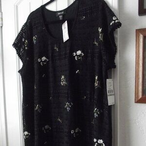 Karen Kane Botanica Embroidered Lace Top Blouse NWT Size 1X